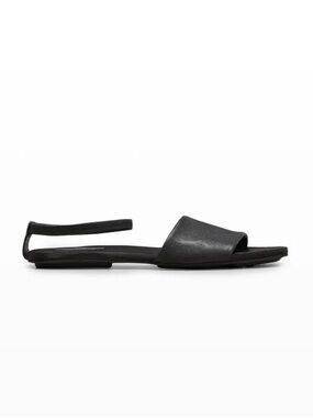 RAG & BONE Ellory Leather Ankle-Cuff Flat Sandals | Black Lambskin | Size 38